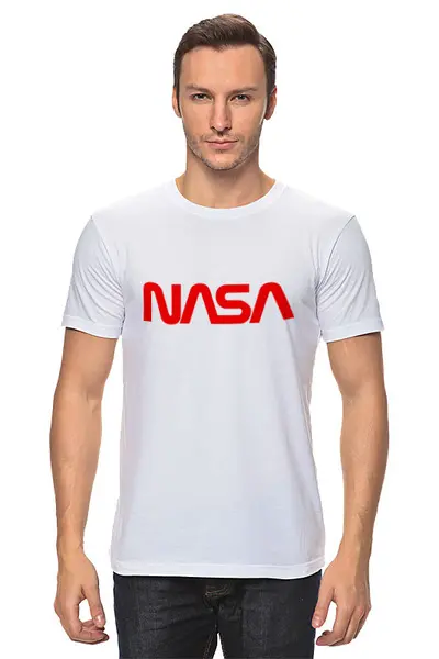 Заказать мужскую футболку в Москве. Футболка классическая NASA  от DESIGNER   - готовые дизайны и нанесение принтов.