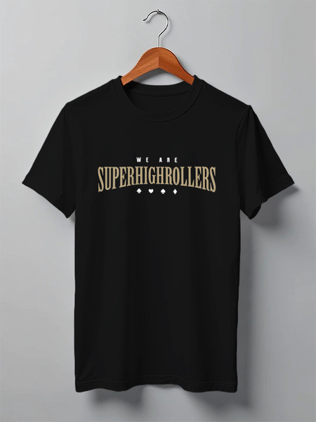 Заказать мужскую футболку в Москве. Футболка классическая Superhighrollers Black T-shirt от Alcochat - готовые дизайны и нанесение принтов.
