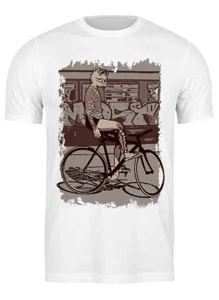 Заказать мужскую футболку в Москве. Футболка классическая Underground Cat Rider от oneredfoxstore@gmail.com - готовые дизайны и нанесение принтов.
