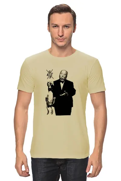 Заказать мужскую футболку в Москве. Футболка классическая Hitchcock от торгаш - готовые дизайны и нанесение принтов.