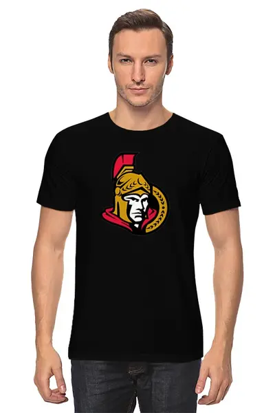 Заказать мужскую футболку в Москве. Футболка классическая Ottawa Senators от dobryidesign - готовые дизайны и нанесение принтов.