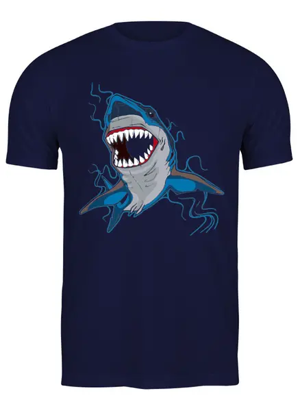 Заказать мужскую футболку в Москве. Футболка классическая Shark от balden - готовые дизайны и нанесение принтов.