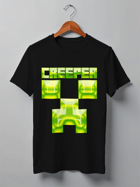 Заказать мужскую футболку в Москве. Футболка классическая MINECRAFT CREEPER от weeert - готовые дизайны и нанесение принтов.