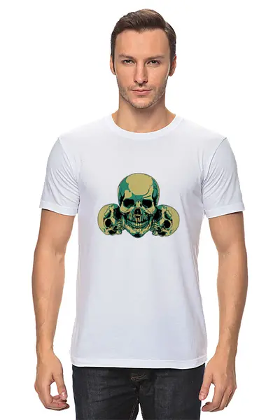 Заказать мужскую футболку в Москве. Футболка классическая черепки от THE_NISE  - готовые дизайны и нанесение принтов.