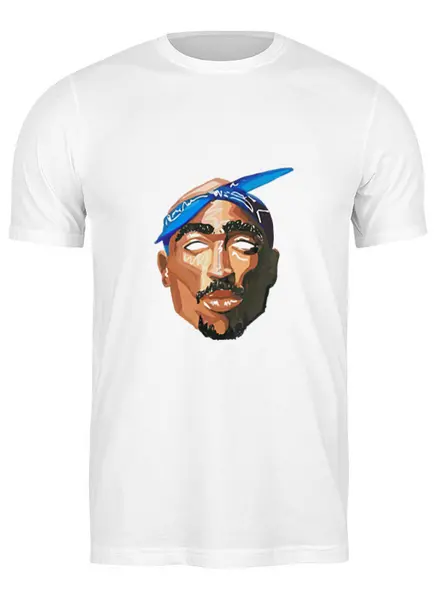 Заказать мужскую футболку в Москве. Футболка классическая Тупак (2pac) от coolmag - готовые дизайны и нанесение принтов.