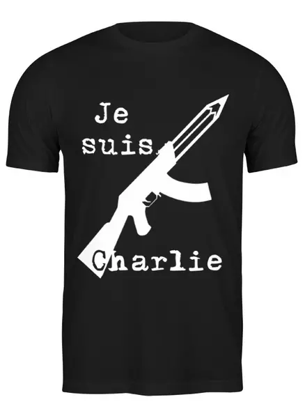 Заказать мужскую футболку в Москве. Футболка классическая Je Suis Charlie, Я Шарли от cherdantcev - готовые дизайны и нанесение принтов.
