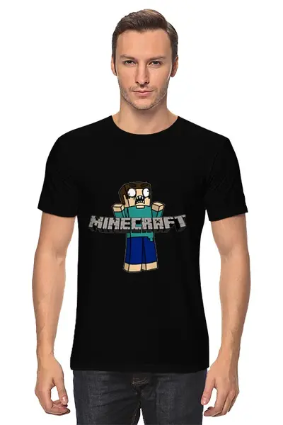 Заказать мужскую футболку в Москве. Футболка классическая Minecraft  от торгаш - готовые дизайны и нанесение принтов.