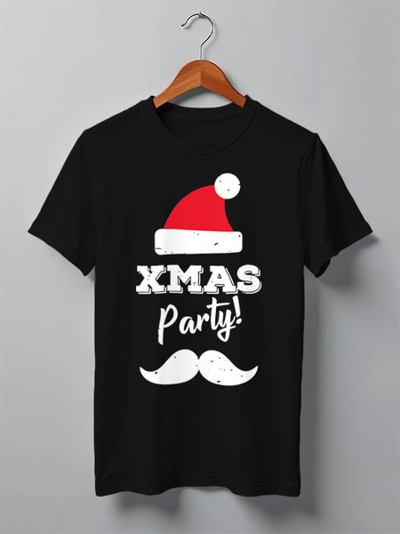 Заказать мужскую футболку в Москве. Футболка классическая Xmas Party от skynatural - готовые дизайны и нанесение принтов.