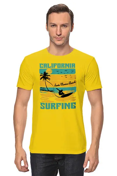 Заказать мужскую футболку в Москве. Футболка классическая Серфинг  от T-shirt print  - готовые дизайны и нанесение принтов.