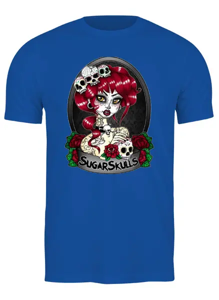 Заказать мужскую футболку в Москве. Футболка классическая Девушка с черепами от T-shirt print  - готовые дизайны и нанесение принтов.