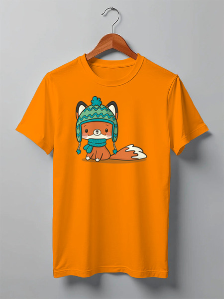Заказать мужскую футболку в Москве. Футболка классическая Fox Here от oneredfoxstore@gmail.com - готовые дизайны и нанесение принтов.