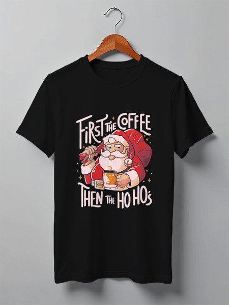 Заказать мужскую футболку в Москве. Футболка классическая Coffee and Ho Ho's от El Fox - готовые дизайны и нанесение принтов.