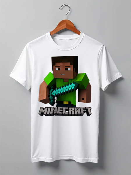Заказать мужскую футболку в Москве. Футболка классическая MINECRAFT от weeert - готовые дизайны и нанесение принтов.