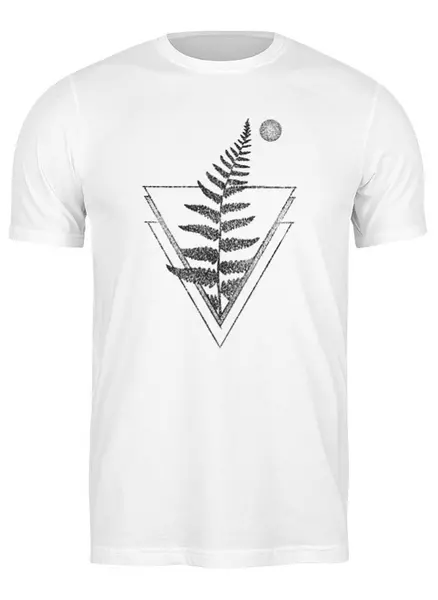 Заказать мужскую футболку в Москве. Футболка классическая Fern and Moon Triangle Tattoo от oneredfoxstore@gmail.com - готовые дизайны и нанесение принтов.