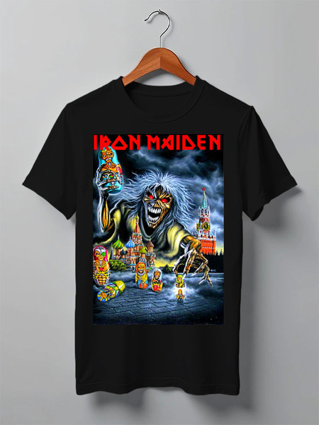 Заказать мужскую футболку в Москве. Футболка классическая Iron Maiden Band от Leichenwagen - готовые дизайны и нанесение принтов.