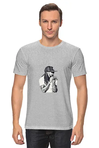 Заказать мужскую футболку в Москве. Футболка классическая Lil Wayne  от 22nd City - готовые дизайны и нанесение принтов.