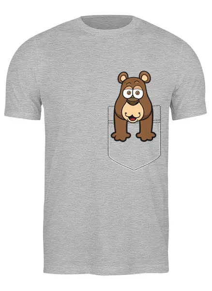 Заказать мужскую футболку в Москве. Футболка классическая Медвежонок от Zamula - готовые дизайны и нанесение принтов.