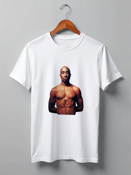 Заказать мужскую футболку в Москве. Футболка классическая 2 Pac от saniladv - готовые дизайны и нанесение принтов.
