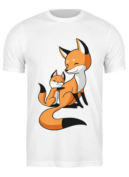 Заказать мужскую футболку в Москве. Футболка классическая Две Лисички (fox) от coolmag - готовые дизайны и нанесение принтов.