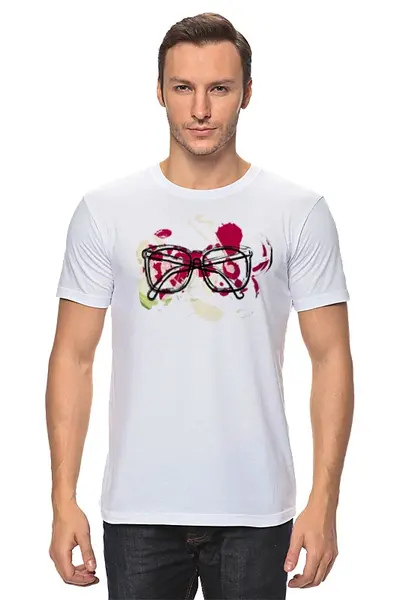 Заказать мужскую футболку в Москве. Футболка классическая Пляжные очки от denis01001 - готовые дизайны и нанесение принтов.