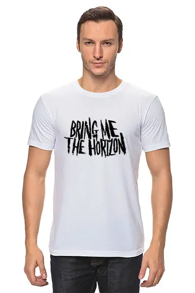 Заказать мужскую футболку в Москве. Футболка классическая Bring Me The Horizon от BURNSHIRTS - готовые дизайны и нанесение принтов.