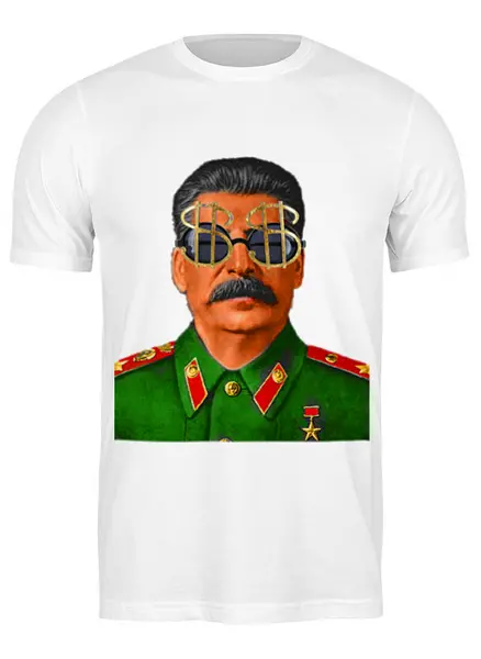 Заказать мужскую футболку в Москве. Футболка классическая Сталин от Vinli.shop  - готовые дизайны и нанесение принтов.
