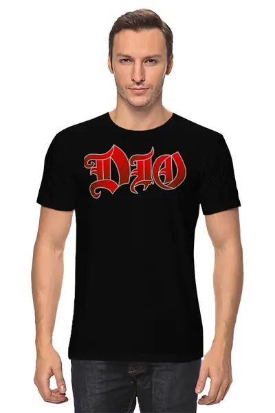 Заказать мужскую футболку в Москве. Футболка классическая Ronnie James Dio от Leichenwagen - готовые дизайны и нанесение принтов.