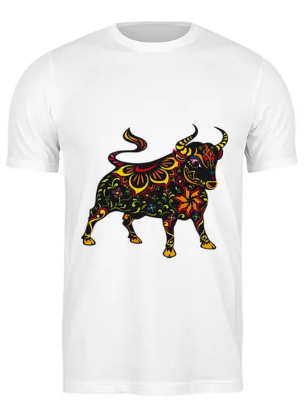 Заказать мужскую футболку в Москве. Футболка классическая Год быка (С новым годом!) от FireFoxa - готовые дизайны и нанесение принтов.