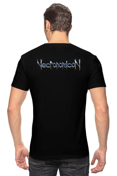 Заказать мужскую футболку в Москве. Футболка классическая Necronomicon от Leichenwagen - готовые дизайны и нанесение принтов.