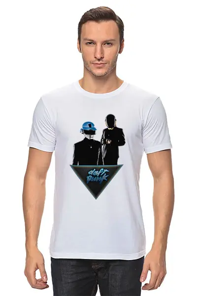 Заказать мужскую футболку в Москве. Футболка классическая Daft punk             от dyzel1 - готовые дизайны и нанесение принтов.