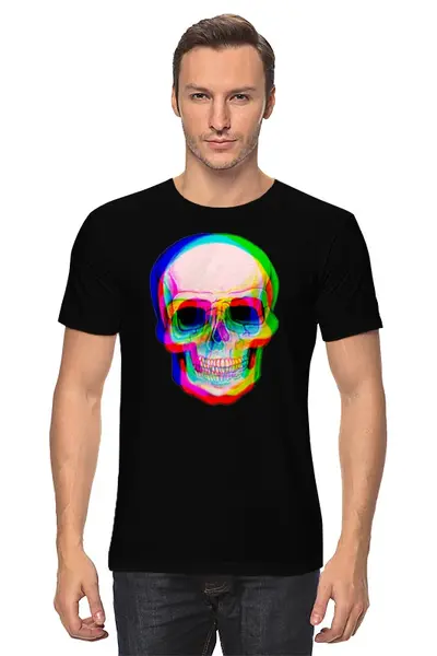 Заказать мужскую футболку в Москве. Футболка классическая Череп 3D от printik - готовые дизайны и нанесение принтов.