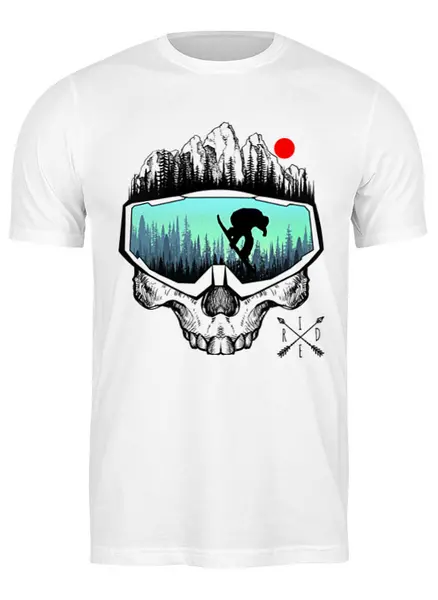 Заказать мужскую футболку в Москве. Футболка классическая Snow Skull от oneredfoxstore@gmail.com - готовые дизайны и нанесение принтов.