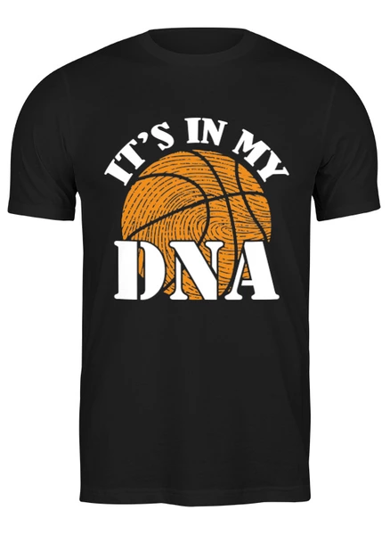 Заказать мужскую футболку в Москве. Футболка классическая ДНК баскетбола от skynatural - готовые дизайны и нанесение принтов.