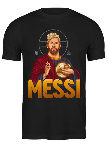 Заказать мужскую футболку в Москве. Футболка классическая Лионель Месси от balden - готовые дизайны и нанесение принтов.