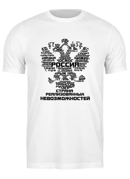 Заказать мужскую футболку в Москве. Футболка классическая Россия от gopotol - готовые дизайны и нанесение принтов.