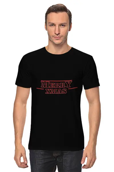 Заказать мужскую футболку в Москве. Футболка классическая Merry X-mas от Franka  - готовые дизайны и нанесение принтов.