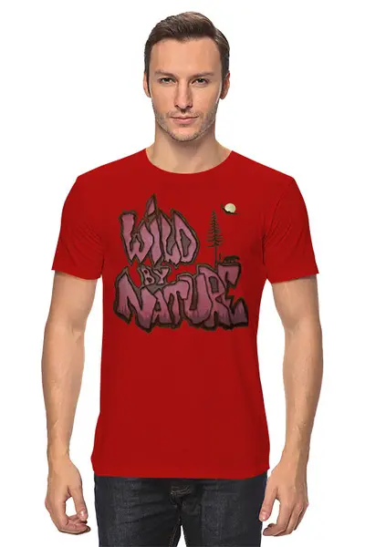Заказать мужскую футболку в Москве. Футболка классическая Wild By Nature от oneredfoxstore@gmail.com - готовые дизайны и нанесение принтов.