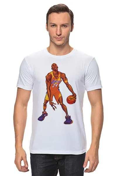 Заказать мужскую футболку в Москве. Футболка классическая Kobe Bryant 24 от Mesk08 - готовые дизайны и нанесение принтов.