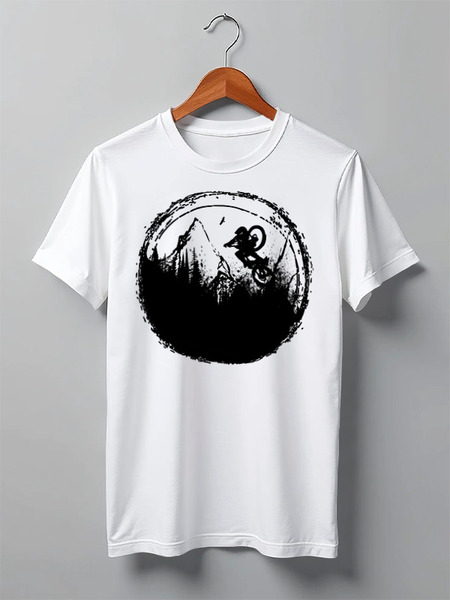 Заказать мужскую футболку в Москве. Футболка классическая Mountain Bike от oneredfoxstore@gmail.com - готовые дизайны и нанесение принтов.