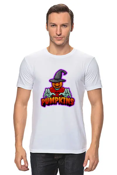 Заказать мужскую футболку в Москве. Футболка классическая Pumpkins от THE_NISE  - готовые дизайны и нанесение принтов.