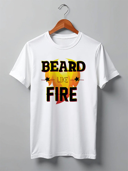 Заказать мужскую футболку в Москве. Футболка классическая Beard Like Fire от Borodachi - готовые дизайны и нанесение принтов.