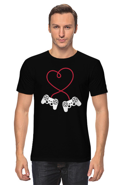 Заказать мужскую футболку в Москве. Футболка классическая Love gamers от skynatural - готовые дизайны и нанесение принтов.