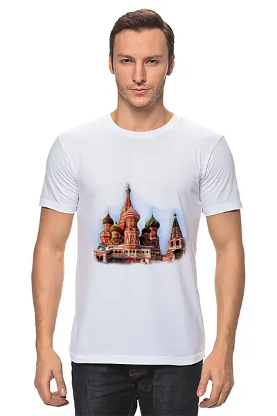 Заказать мужскую футболку в Москве. Футболка классическая Moscow от Fil6 - готовые дизайны и нанесение принтов.
