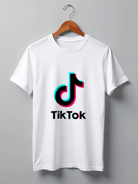 Заказать мужскую футболку в Москве. Футболка классическая TikTok  от DESIGNER   - готовые дизайны и нанесение принтов.