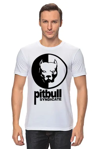 Заказать мужскую футболку в Москве. Футболка классическая Pitbull syndicate  от sergo_1998 - готовые дизайны и нанесение принтов.