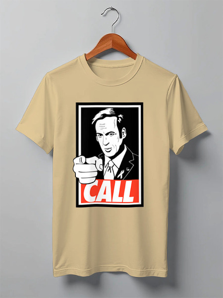 Заказать мужскую футболку в Москве. Футболка классическая Call Saul от skynatural - готовые дизайны и нанесение принтов.