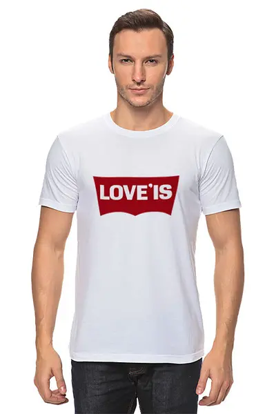 Заказать мужскую футболку в Москве. Футболка классическая Love'is от Данил Осипенко - готовые дизайны и нанесение принтов.