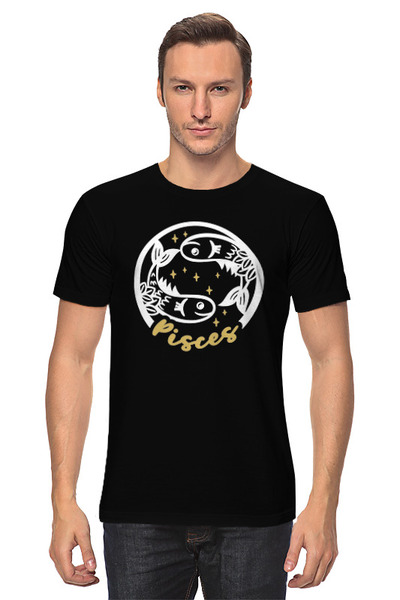 Заказать мужскую футболку в Москве. Футболка классическая Зодиак - Рыбы от skynatural - готовые дизайны и нанесение принтов.
