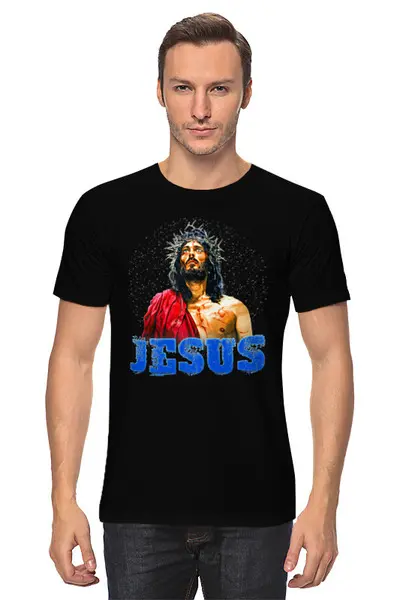 Заказать мужскую футболку в Москве. Футболка классическая ✟JESUS CHRIST✟ от balden - готовые дизайны и нанесение принтов.