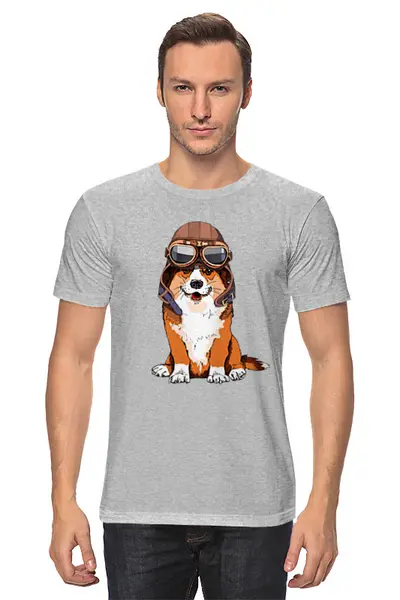 Заказать мужскую футболку в Москве. Футболка классическая Песик  от T-shirt print  - готовые дизайны и нанесение принтов.